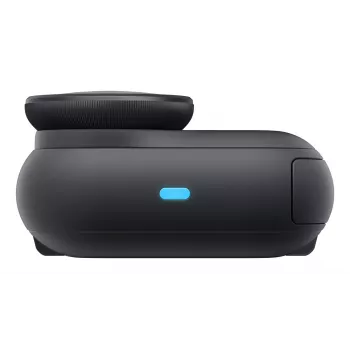 Veiksmo kamera Insta360 GO Ultra Standard Black – 4K itin didelės raiškos, 1/1.28 colio jutiklis, 240 kadrų per sekundę, belaidis ryšys, įmontuotas ekranas, „MicroSD“, 52,9 g
