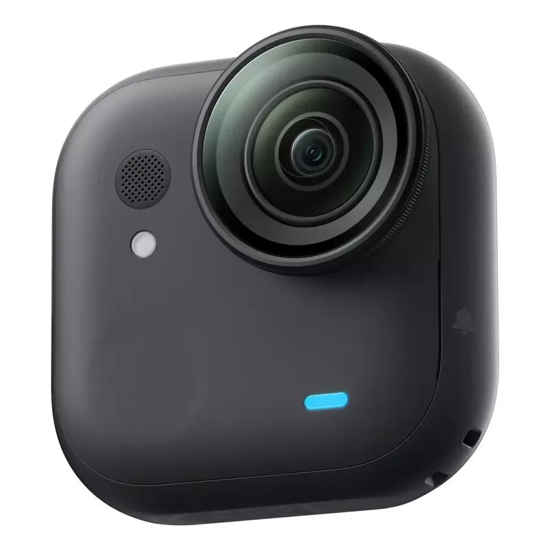 Veiksmo kamera Insta360 GO Ultra Standard Black – 4K itin didelės raiškos, 1/1.28 colio jutiklis, 240 kadrų per sekundę, belaidis ryšys, įmontuotas ekranas, „MicroSD“, 52,9 g