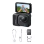 Veiksmo kamera Insta360 GO Ultra Standard Black – 4K itin didelės raiškos, 1/1.28 colio jutiklis, 240 kadrų per sekundę, belaidis ryšys, įmontuotas ekranas, „MicroSD“, 52,9 g