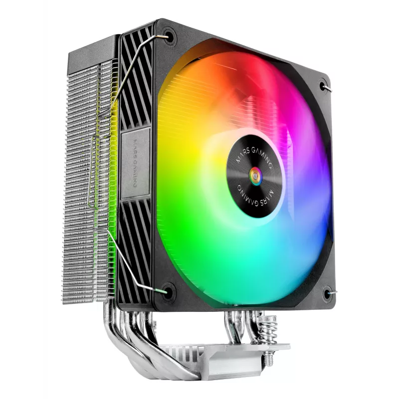 Oro aušintuvas TACENS Mars Gaming MCPU-X4ARGB – 120 mm ARGB ventiliatorius, 4 šilumos vamzdeliai, TDP 220 W, PWM, LGA1200 palaikymas