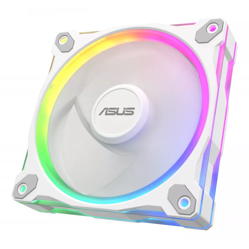 120 mm korpuso ventiliatorius ASUS Prime MR120 ARGB Reverse White — 1600 RPM, 58 CFM, PWM, sleeve bearing