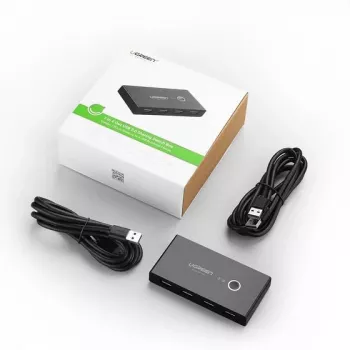 USB šakotuvas UGREEN 30767 — 6 prievadų USB 2.0 šakotuvas, 1,5 m laidas, 5 V/2 A, juodas