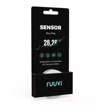 Belaidis jutiklis Ruuvi RT4in1 – temperatūra, drėgmė, slėgis, judesys