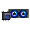 Vandens aušintuvas MSI MAG Coreliquid A15 240 — 240 mm radiatorius, 2×120 mm ventiliatoriai, LGA1700/AM4/AM5, juodas