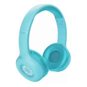 Ausinės TRUST Nouna vaikiškos, mėlynos, belaidės Bluetooth ir laidinės USB-C, lankstomos, 4 cm garsiakalbiai