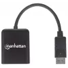 Manhattan DisplayPort 1.2 šakotuvas su 2 DisplayPort 1.2 išėjimais ir MST, 4K@30Hz, maitinimas per USB-A, vaizdo sienos režimas, juodas, MST – Multi-Stream Transport, 3 metų garantija