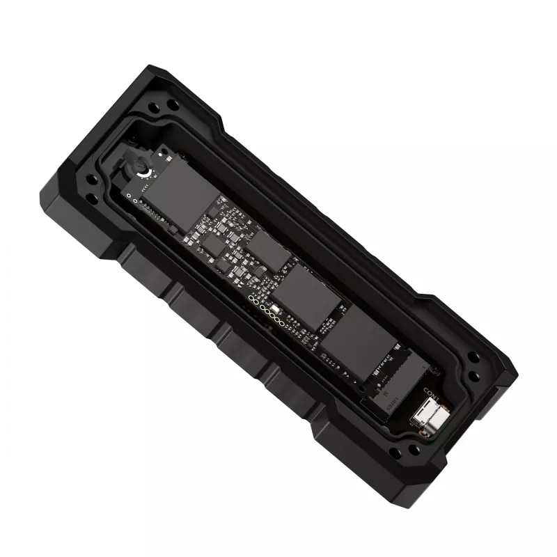 SSD dėklas ASUS TUF Gaming A2 Juodas, M.2 PCIe / SATA, USB 3.2 Gen 2x2 20 Gbit/s, iki 4 TB, aliuminis, IP68