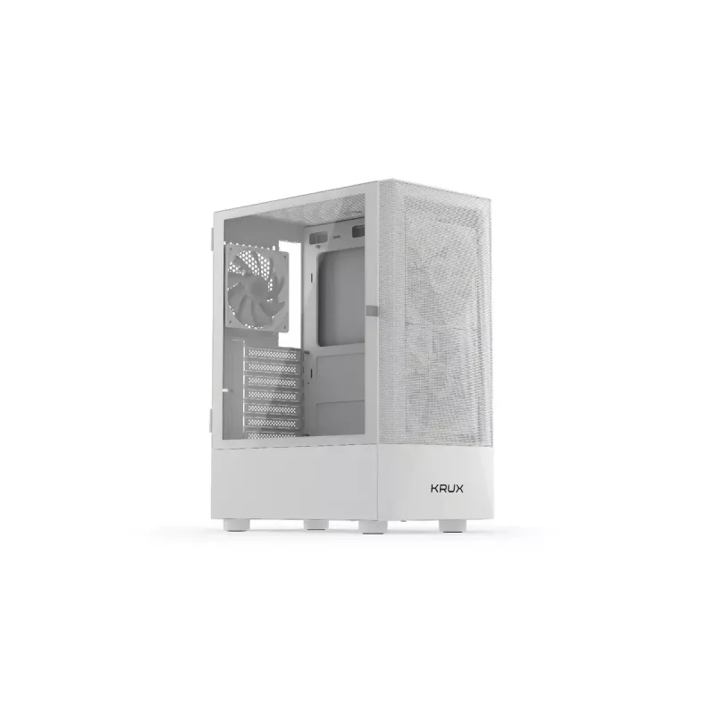 PC korpusas KRUX VAKO KRXD005 ATX juodas – grūdintas stiklas, RGB, tinka Micro-ITX/ATX, 2x3.5 colio + 2x2.5 colio vietos, GPU iki 31 cm