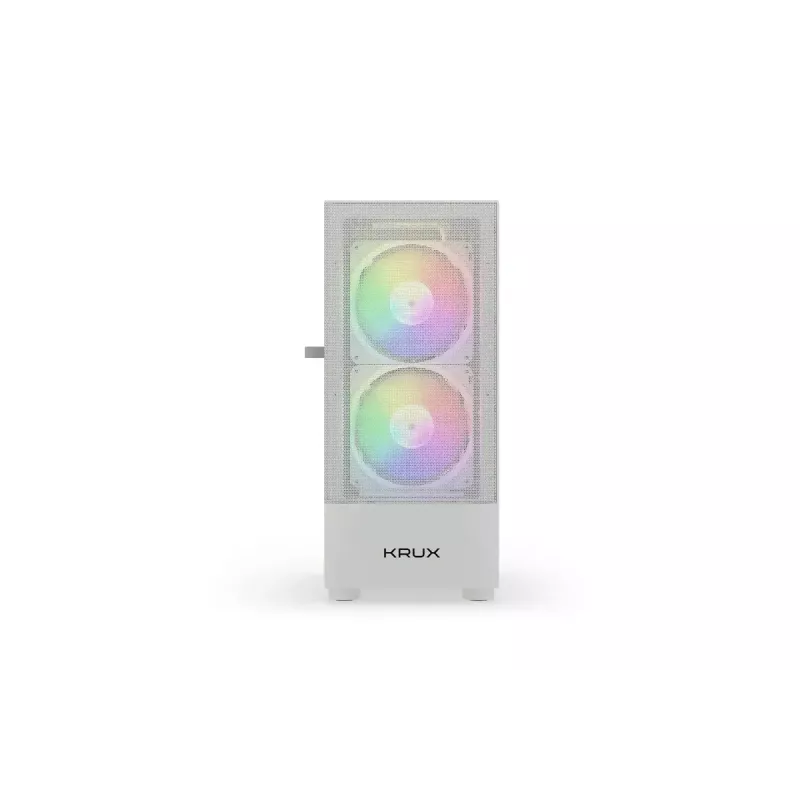 PC korpusas KRUX VAKO KRXD005 ATX juodas – grūdintas stiklas, RGB, tinka Micro-ITX/ATX, 2x3.5 colio + 2x2.5 colio vietos, GPU iki 31 cm
