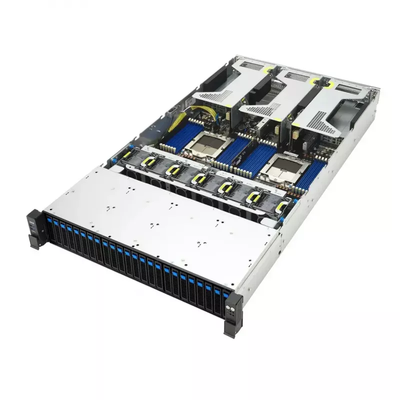 Serverio platforma ASUS RS720A-E13-RS24G 2U AMD, 24x 2,5 colio lizdai, 2x SP5 CPU, 24 DIMM DDR5, iki 3 TB, Aspeed AST2600