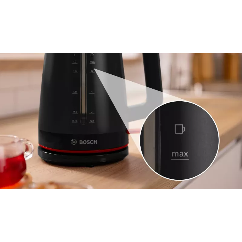 Elektrinis virdulys Bosch MyMoment TWK3M123 — 1,7 L, 2400 W, juodas