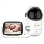 Belaidis kūdikio monitoriaus imtuvas neno Berkano – 1 kamerai, 1280×720 LCD, 1200 mAh, USB‑C, pasukimas 310°/pakreipimas 0–46°, diapazonas 260 m
