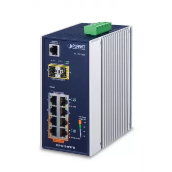 PLANET valdomas pramoninis jungiklis – 4 prievadai 10/100/1000T 802.3at PoE + 4 prievadai 10/100/1000T + 2 prievadai 100/1000X SFP