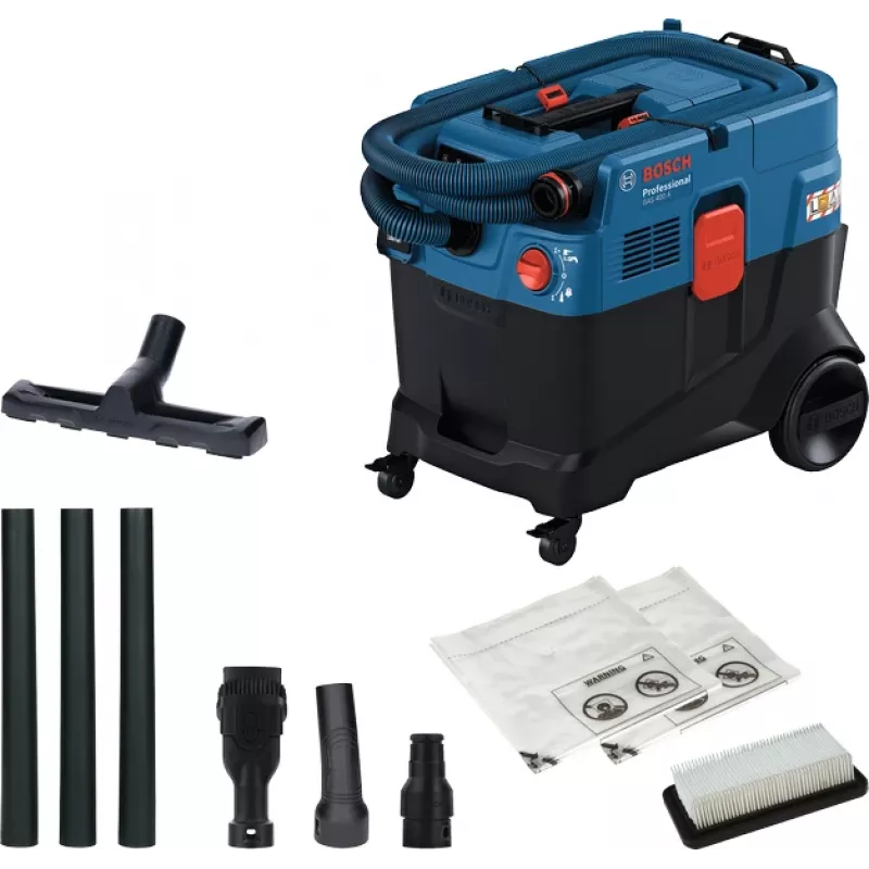 Bosch GAS 400 A Professional 40 L cilindrinis dulkių siurblys šlapiam ir sausam valymui 1200 W
