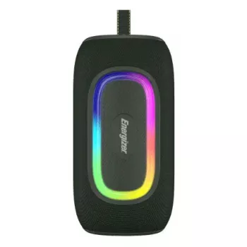 Nešiojamas vakarėlių garsiakalbis Energizer BTS163 – 16 W RMS, Bluetooth, Li‑Ion 1800 mAh, MicroSD, kelių spalvų foninis apšvietimas, juodas