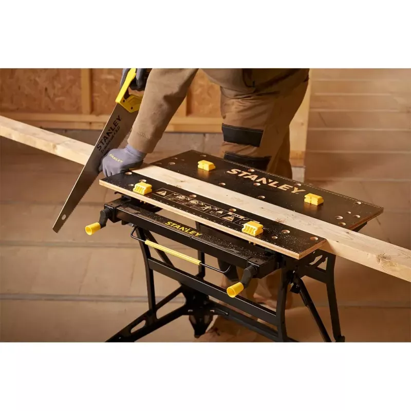 Dailidės darbo stalas Stanley STST83800-1 bambukinis juodai geltonas 625 mm