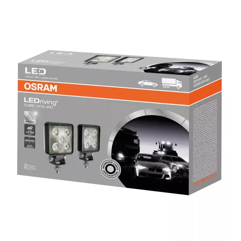 Automobilinis priekinis žibintas Lampa OLEDW103WD, 120 mm plotis, 60 mm gylis, 170 mm aukštis