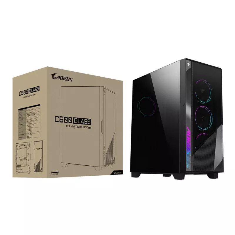 GIGABYTE GB-AC500G kompiuterio korpusas Midi Tower juodas