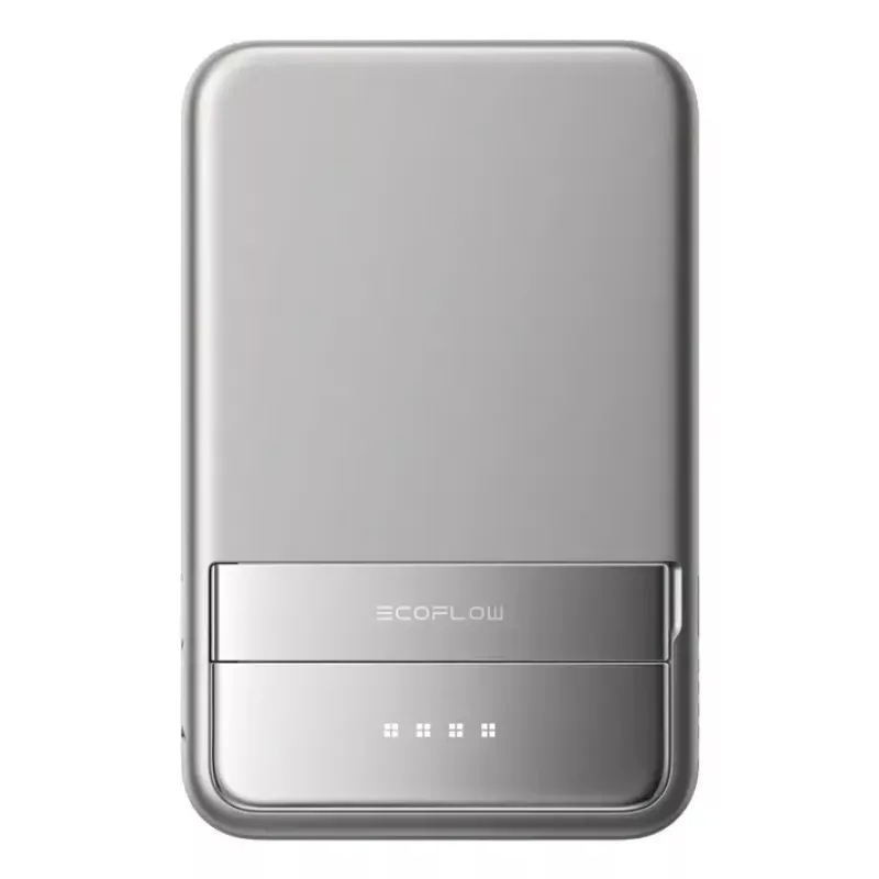 Power bank „EcoFlow Rapid 5000“ (Ličio jonų 5000 mAh, PD greitasis įkrovimas, 30 W bendra galia, belaidis, USB-C, sidabrinis)