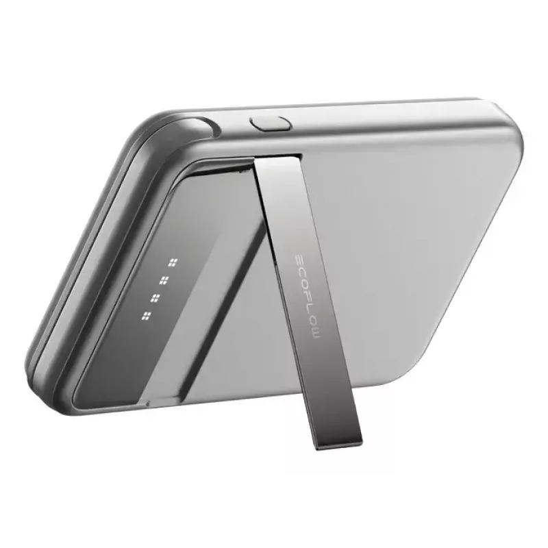 Power bank „EcoFlow Rapid 5000“ (Ličio jonų 5000 mAh, PD greitasis įkrovimas, 30 W bendra galia, belaidis, USB-C, sidabrinis)