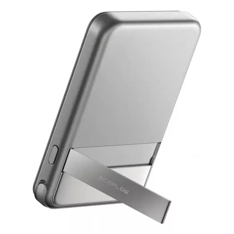 Power bank „EcoFlow Rapid 5000“ (Ličio jonų 5000 mAh, PD greitasis įkrovimas, 30 W bendra galia, belaidis, USB-C, sidabrinis)