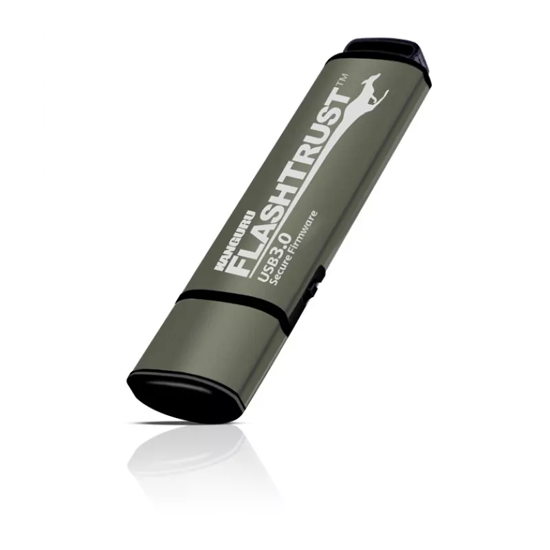 Kanguru FlashTrust™ USB 3.0 32GB | Saugus USB atmintukas su apsaugota programine įranga | Fizinė rašymo apsauga | Apsauga nuo BadUSB | Atitinka NIST reikalavimus