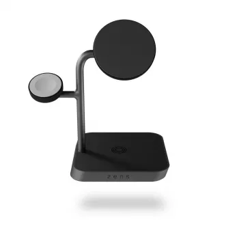 ZENS Office Charger Pro 3 juodas belaidis greitas įkroviklis 3 įrenginiams