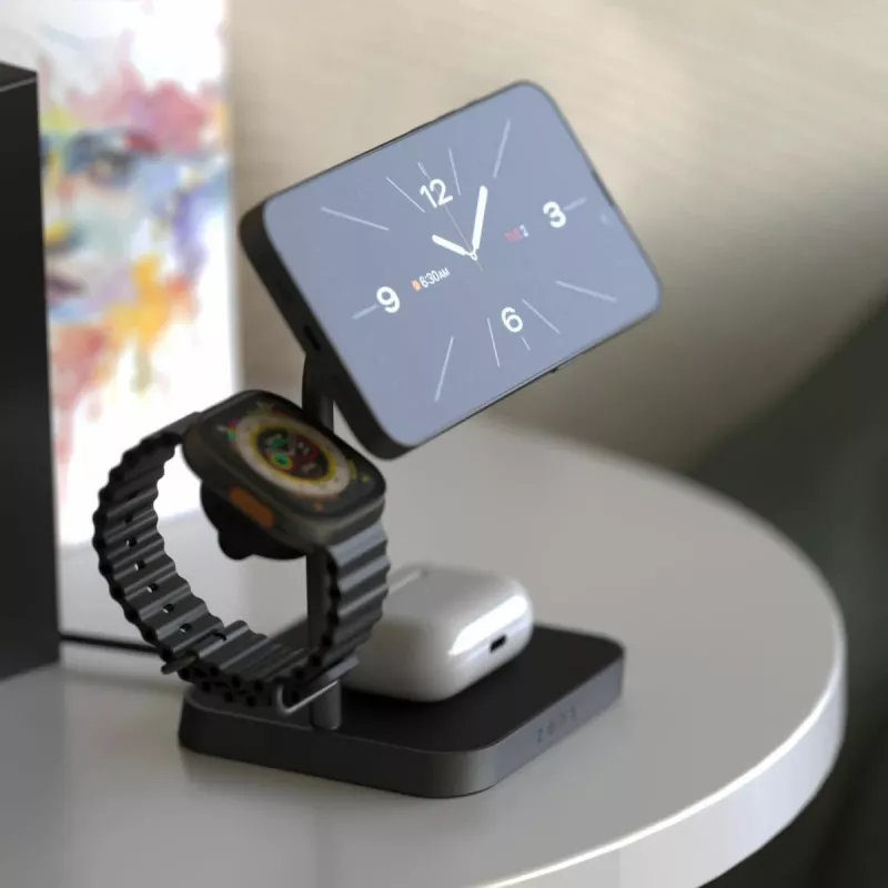 ZENS Office Charger Pro 3 juodas belaidis greitas įkroviklis 3 įrenginiams