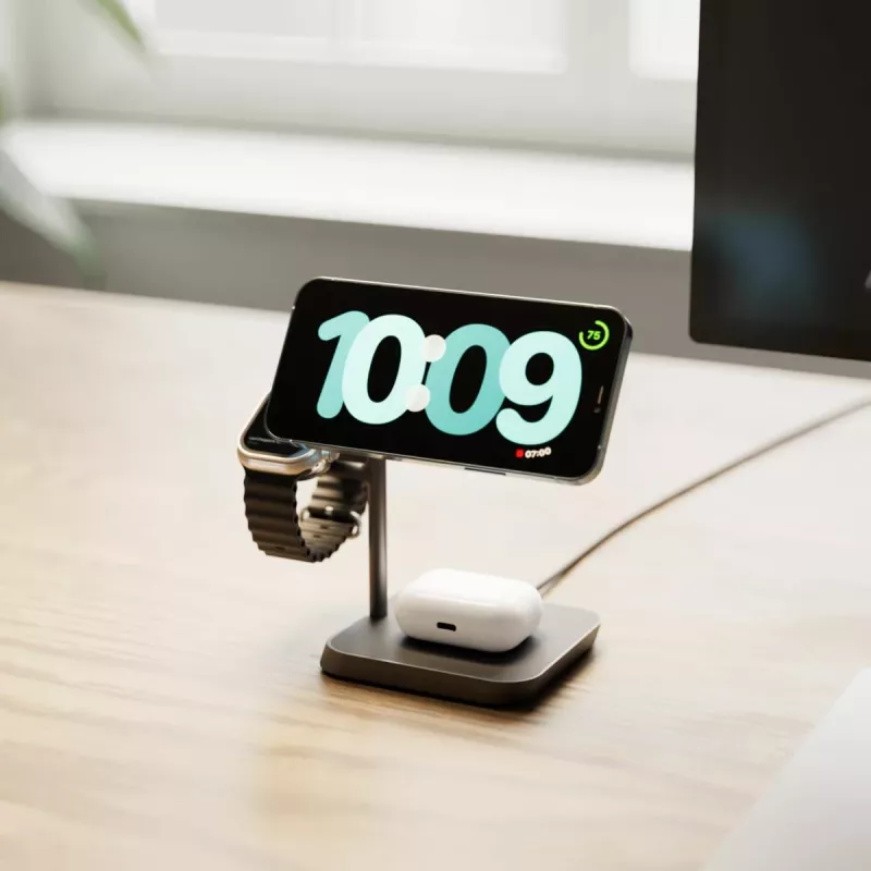 ZENS Office Charger Pro 3 juodas belaidis greitas įkroviklis 3 įrenginiams