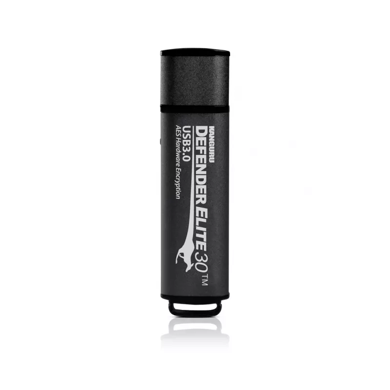 Kanguru Defender Elite30™ USB 3.0 16GB – Saugus USB raktas su 256 bitų AES aparatine šifracija (XTS režimas), FIPS 197 sertifikuotas, TAA atitinkantis