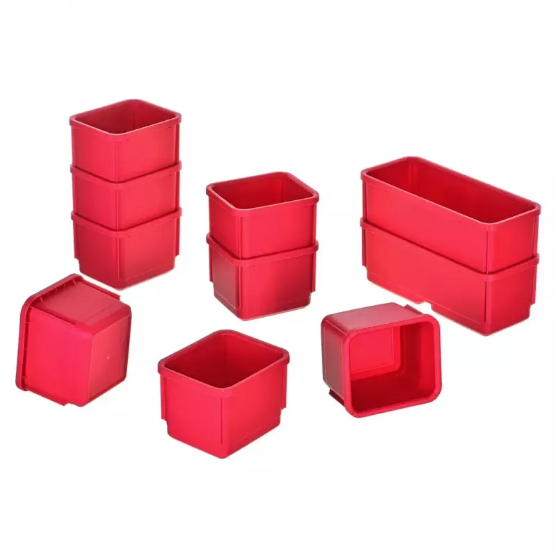 Keter 250927 – laikymo dėžių rinkinys 3 vnt., sukraunamos technopolimerinės dėžės su ratukais ir užraktu, 525×694×411 mm, juodos