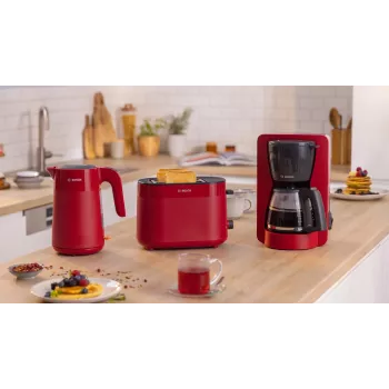 Skrudintuvas Bosch TAT2M124 – 2 griežinėliai, 950 W, raudonas, centravimas, atšildymas, pakėlimas
