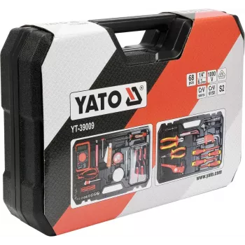 Mechaniko įrankių rinkinys Yato YT-39009 – 68 dalių, 1/4 colio pavara, juodas dėklas