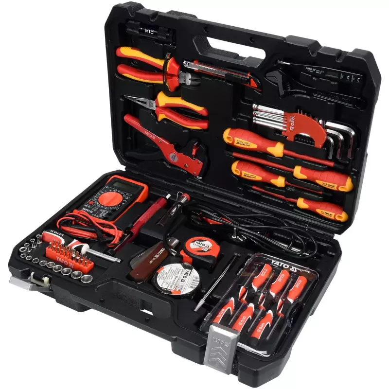 Mechaniko įrankių rinkinys Yato YT-39009 – 68 dalių, 1/4 colio pavara, juodas dėklas