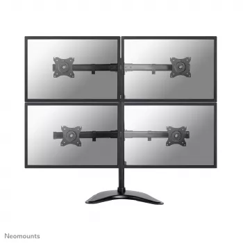 Neomounts NM-D335D4BLACK Monitorio stovas 10-27 colių, spaustuvas/ant stovo/per angą, 8 kg, 25,4 cm (10 col.), 68,6 cm (27 col.), 100 x 100 mm, juodas