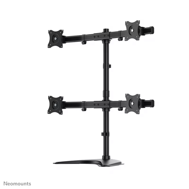 Neomounts NM-D335D4BLACK Monitorio stovas 10-27 colių, spaustuvas/ant stovo/per angą, 8 kg, 25,4 cm (10 col.), 68,6 cm (27 col.), 100 x 100 mm, juodas