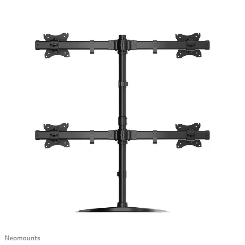 Neomounts NM-D335D4BLACK Monitorio stovas 10-27 colių, spaustuvas/ant stovo/per angą, 8 kg, 25,4 cm (10 col.), 68,6 cm (27 col.), 100 x 100 mm, juodas