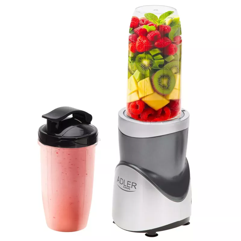 Stalinis blenderis Adler AD 4084 Smoothie rinkinys – 500 W (maks. 1200 W), 0,7 L stiklinis indas, išimamas dubuo, juodas