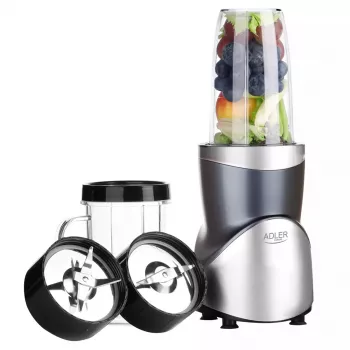 Stalinis blenderis Adler AD 4084 Smoothie rinkinys – 500 W (maks. 1200 W), 0,7 L stiklinis indas, išimamas dubuo, juodas
