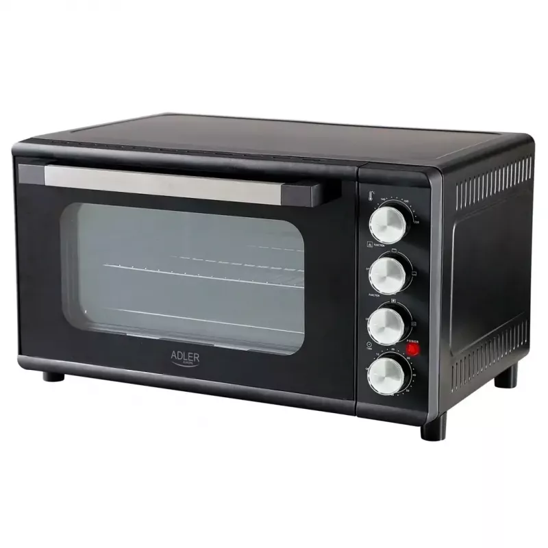 Mini orkaitė Adler AD 6030 — 30 L / 1500 W, mechaninis laikmatis, rotiseris, 230°C, laisvai pastatoma, juoda