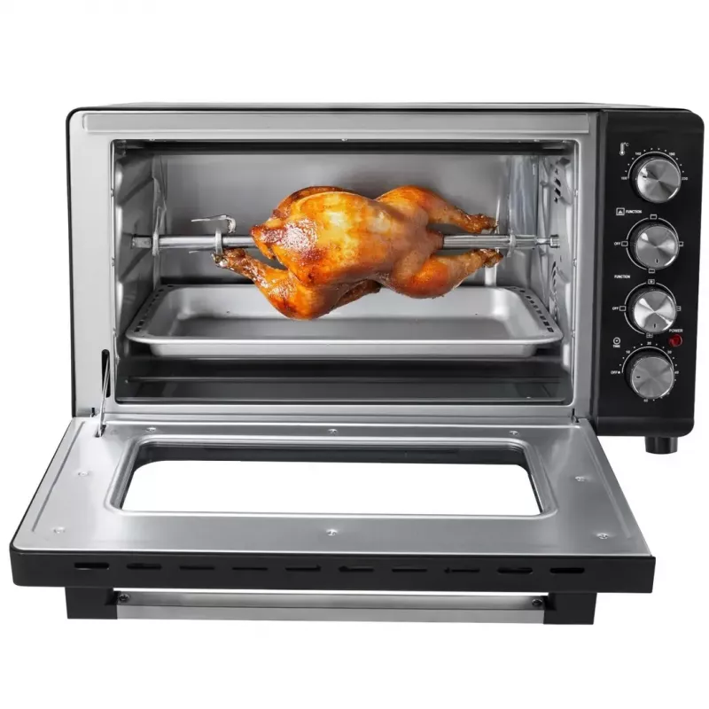 Mini orkaitė Adler AD 6030 — 30 L / 1500 W, mechaninis laikmatis, rotiseris, 230°C, laisvai pastatoma, juoda