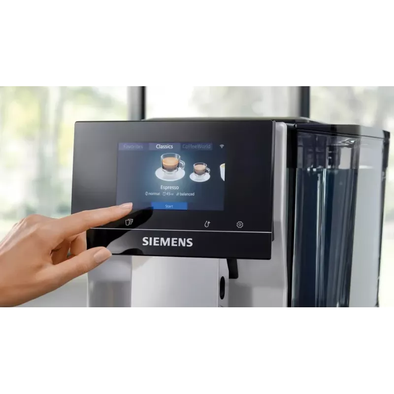 Pilnai automatinis kavos aparatas Siemens EQ700 TP715R07, 2,4 L vandens bakas, keraminis malūnėlis, 19 bar, TFT ekranas, pieno putotuvas