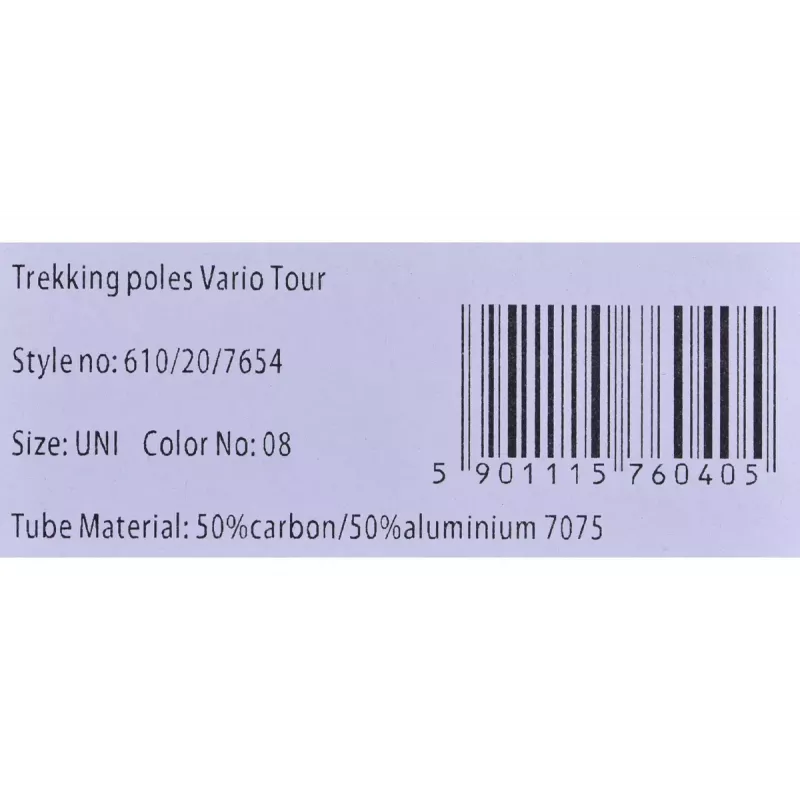 Trekkingo lazdos Viking Vario Tour — reguliuojamas ilgis 135 cm, 16 mm, EVA rankenos, 486 g (pora)