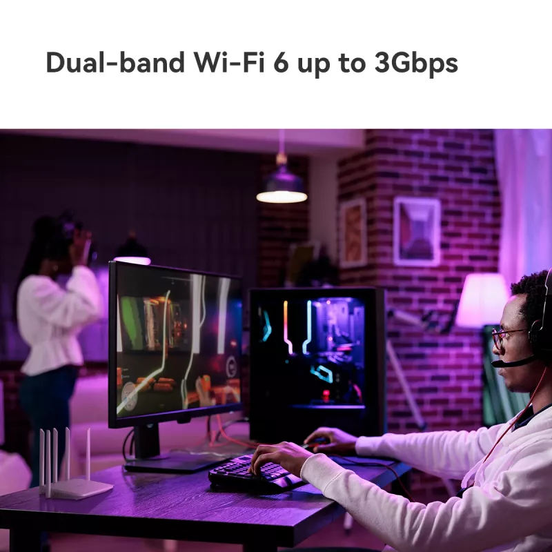 Imou HX21 belaidis maršrutizatorius Gigabit Ethernet dviejų juostų (2,4 GHz / 5 GHz) baltas
