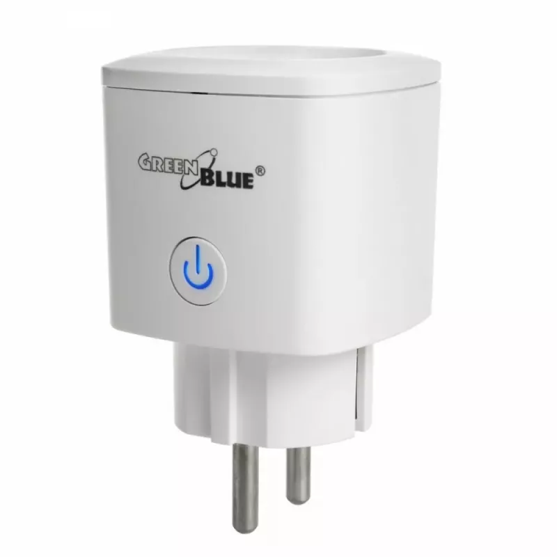 Nuotolinio valdymo Wi‑Fi kištukinis lizdas GreenBlue GB720F, F tipo kištukas, maks. apkrova 2x16 A (3680 W), baltas