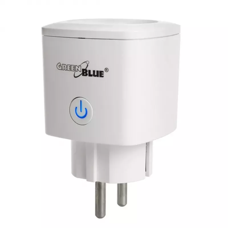 Nuotolinio valdymo Wi‑Fi kištukinis lizdas GreenBlue GB720F, F tipo kištukas, maks. apkrova 2x16 A (3680 W), baltas