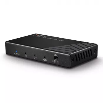 Lindy 2 Port HDMI 2.0 18G Skirstytuvas, HDMI, 2x HDMI, 3840 x 2160 pikseliai, Juoda, Metalinis, CE, FCC, RoHS, REACH, California Proposition 65