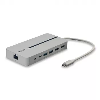 Lindy DST-Mx Duo USB-C nešiojamojo kompiuterio / MacBook mini dokų stotelė su dviem ekranais (4K) ir 100W įkrovimo perdavimu