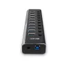 Lindy 10 portų USB 3.0 šakotuvas su įjungimo/išjungimo mygtukais