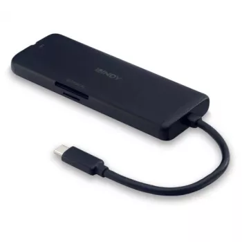 Lindy DST-Mini USB-C nešiojamojo kompiuterio mini dokovimo stotelė su 4K palaikymu ir 100W įkrovimo perdavimu